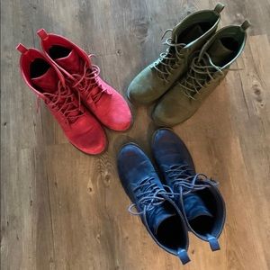 3 pair faux suede boots bundle